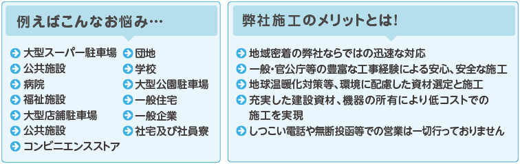 建設事業：例えばこんなお悩み…と当社のメリットとは
